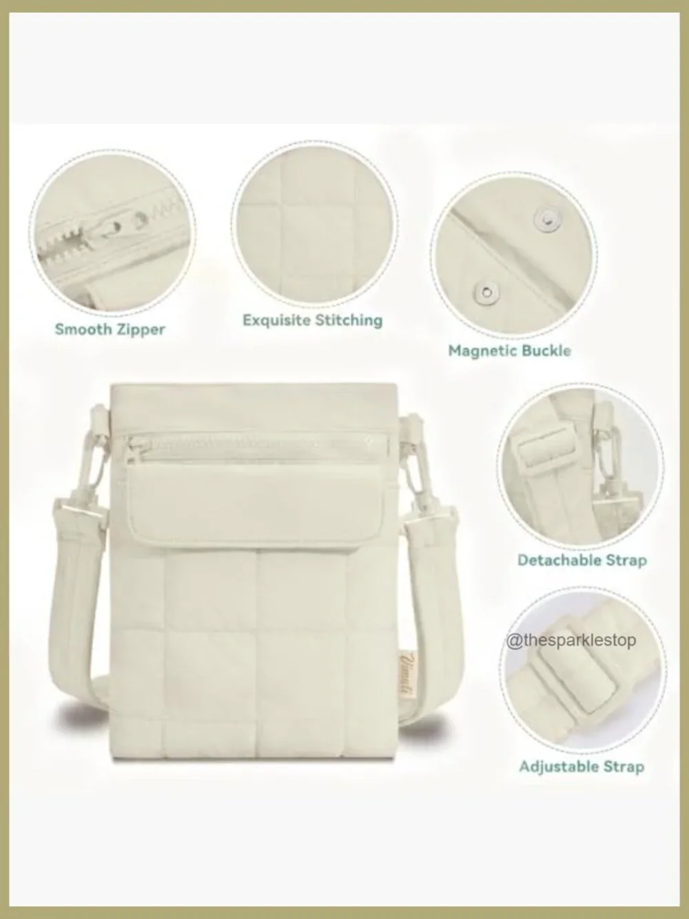 Lightweight Nylon Crossbody Bag with Multi Pockets for Travel